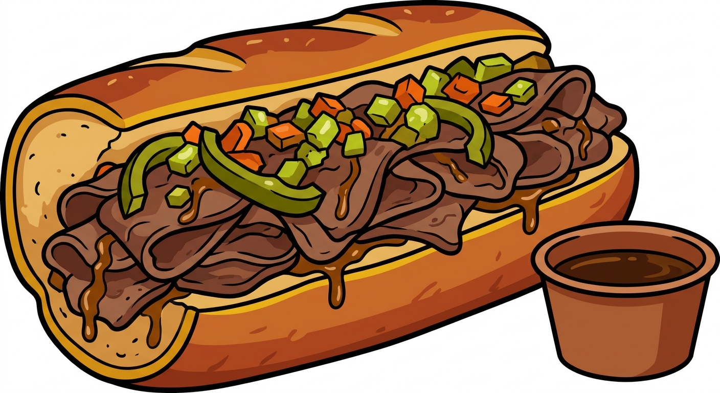 Huge Italian Beef Sandwich