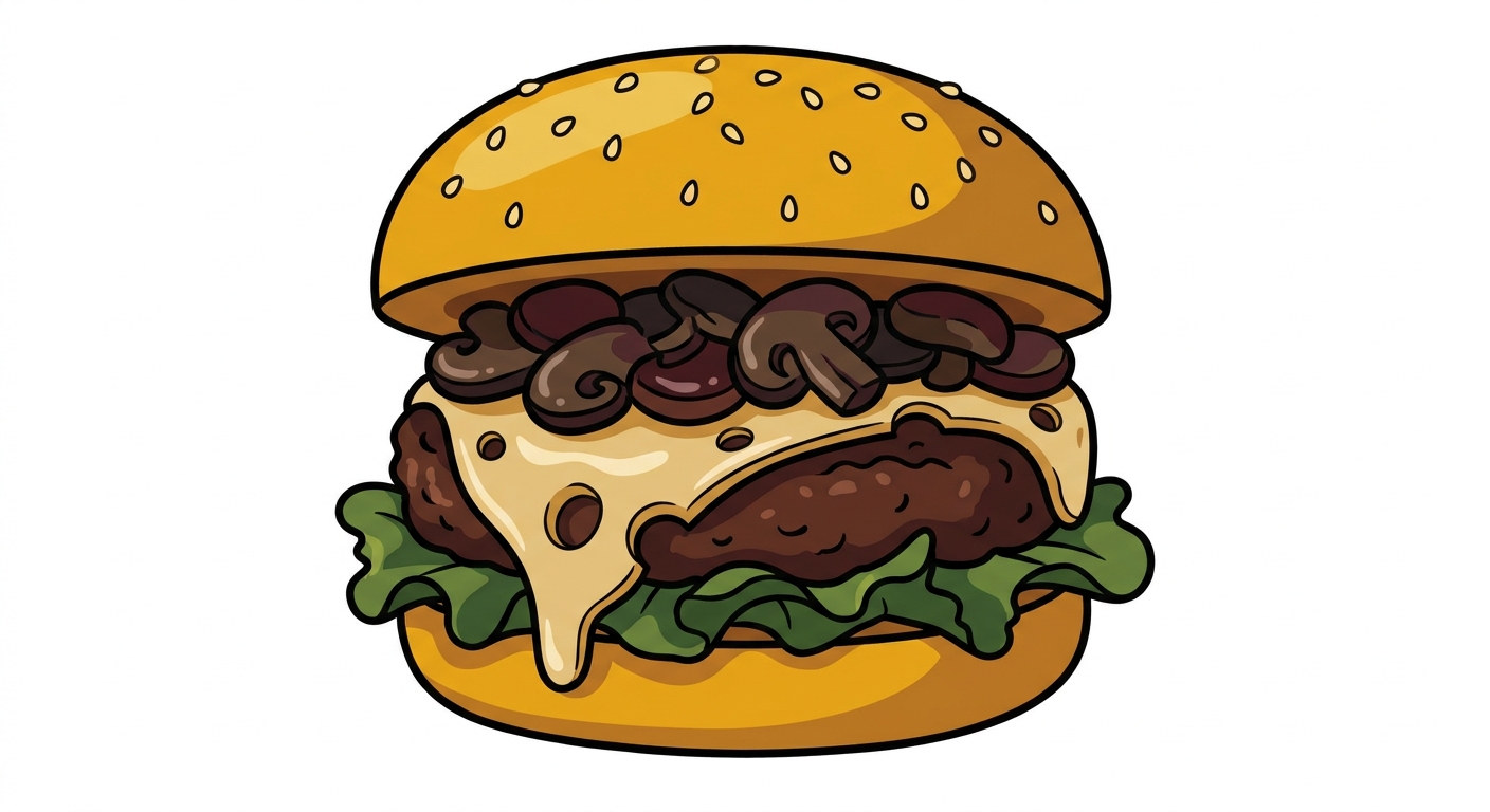 Huge Mushroom Swiss Burger